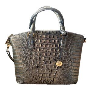 Brahmin Duxbury Satchel Shoulder Bag Serenity Ombre Melbourne Blue Silver Croc